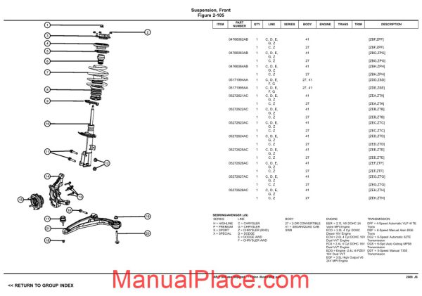 dodge chrysler cirrus sebering 2008 js parts catalog page 4