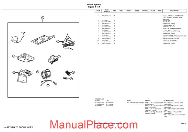 dodge chrysler cirrus sebering 2009 jc parts catalog page 3