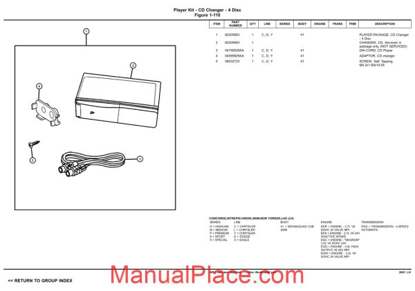 dodge chrysler concorde intrepid 2001 lh parts catalog page 3