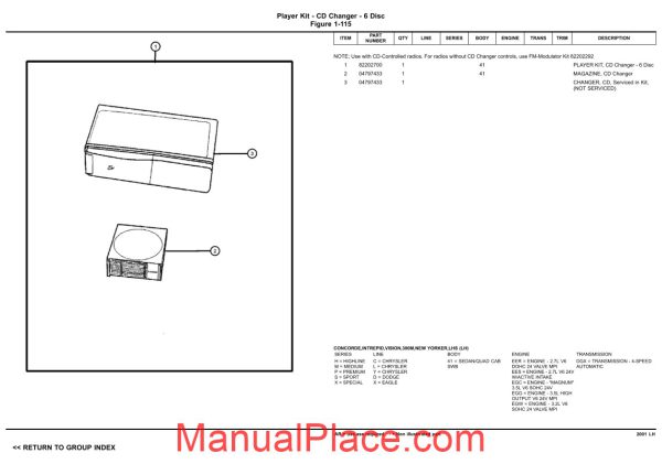 dodge chrysler concorde intrepid 2001 lh parts catalog page 4