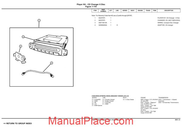 dodge chrysler concorde intrepid 2003 lh parts catalog page 3