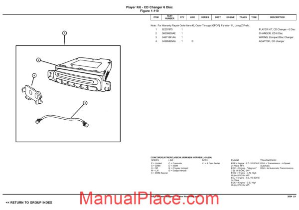 dodge chrysler concorde intrepid 2004 lh parts catalog page 3