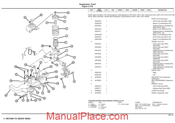 dodge chrysler intrepid 1997 lh parts catalog page 3