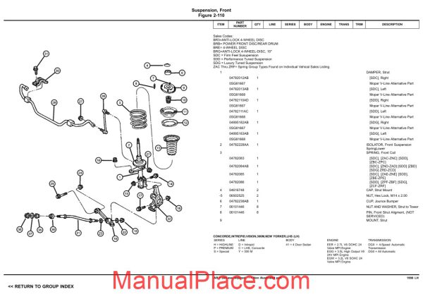 dodge chrysler intrepid 1998 lh parts catalog page 3