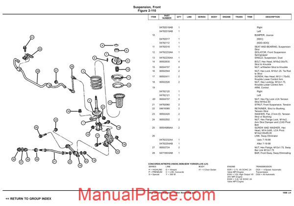 dodge chrysler intrepid 1998 lh parts catalog page 4