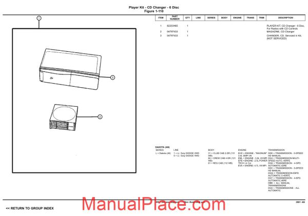 dodge dacota 2001 an parts catalog page 3