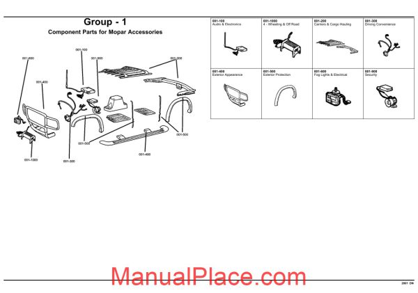 dodge durango 2001 dn parts catalogue page 2