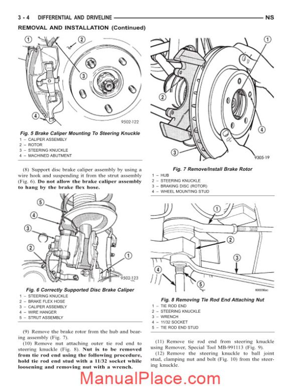 dodge gs voyager caravan 2000 2013 front driveshafts service manual page 4