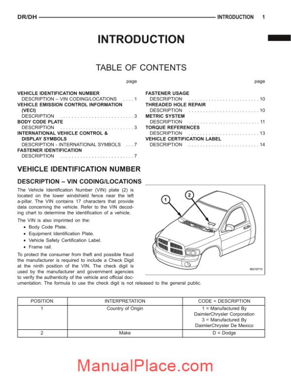 dodge ram 2005 factory service repair manual page 2