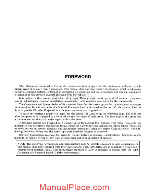 dodge truck service manual 1993 rwd page 3