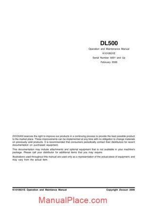 doosan dl500 operation and maintenance manual page 1