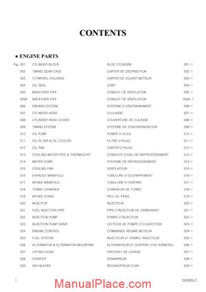 doosan dx300 parts manual page 1