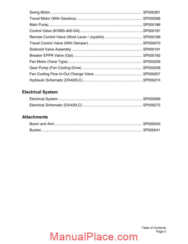 doosan dx420lc shop manual page 4