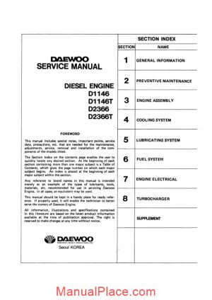 doosan engine d2366t service manual page 1