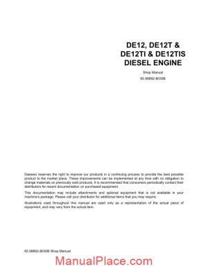 doosan engine de12 de12t de12ti de12tis shop manual page 1