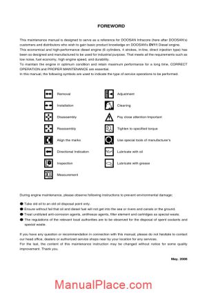 doosan engine dv11 maintenance manual page 1