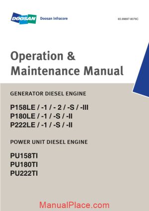 doosan engine dv15 generator operation maintenance manual page 1