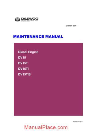 doosan engine dv15 tier ii maintenance manual page 1