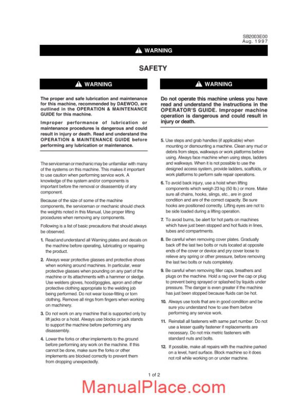 doosan forklift b15 20t 5 ac service manual page 3