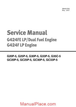 doosan forklift service manual g424fe lpdual fuel engine g424f lp engine page 1