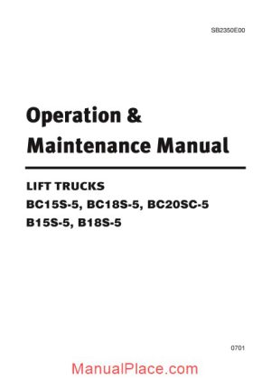doosan lift truck bc15s 5 bc18s 5 bc20sc 5 b15s 5 b18s 5 maintenance manual page 1