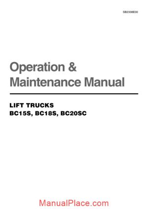 doosan lift truck bc15s bc18 bc20sc operation maintenance manual page 1