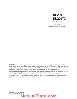 doosan wheel loader dl200 shop manual k1024538e page 1