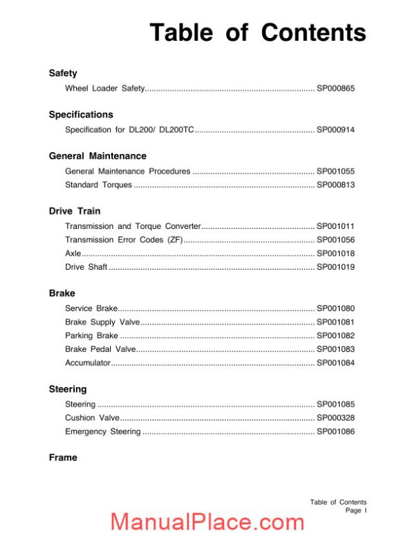 doosan wheel loader dl200 shop manual k1024538e page 3