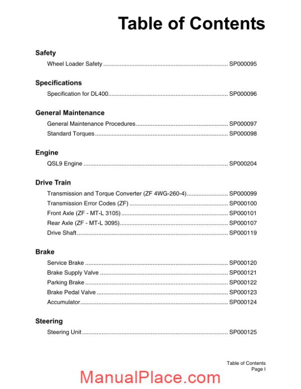 doosan wheel loader dl400 shop manual k1010635e page 3