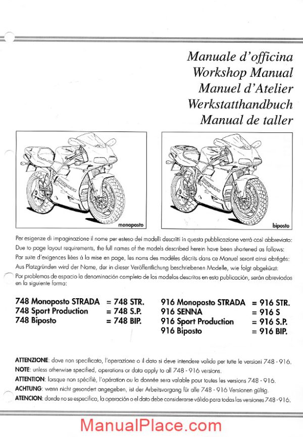 ducati 748 916 workshop manual page 1