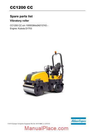 dynapac cc1200 cc spare parts catalogue page 1