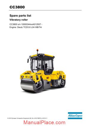 dynapac cc3800 vibratory roller parts manual page 1