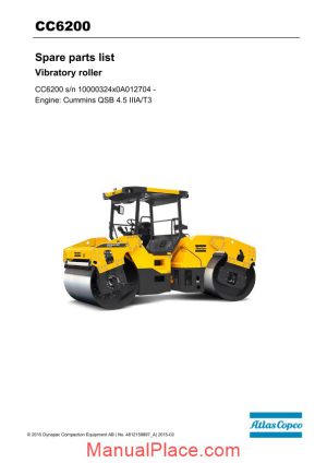 dynapac cc6200 iiiat3 spare parts catalogue page 1