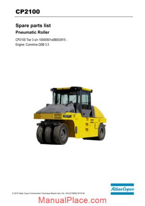 dynapac cp2100 t3 spare parts catalogue page 1