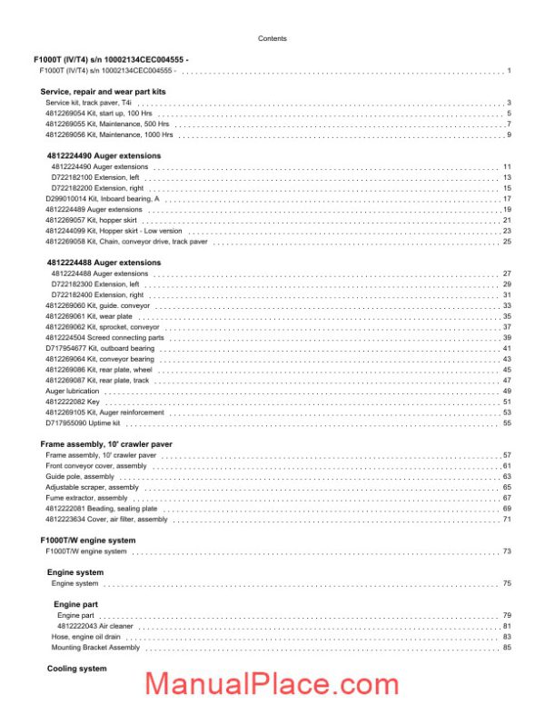 dynapac f1000t paver spare parts list 4812243642 page 3