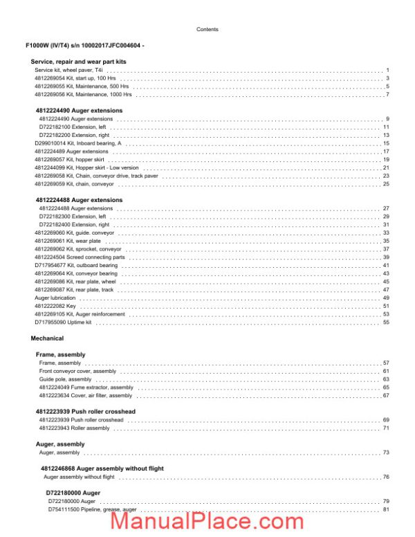 dynapac f1000w spare parts list 4812247171 page 3