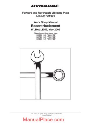 dynapac lh 300700800 parts manual page 1