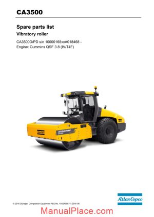 dynapac vibratory roller ca3500 parts manual page 1