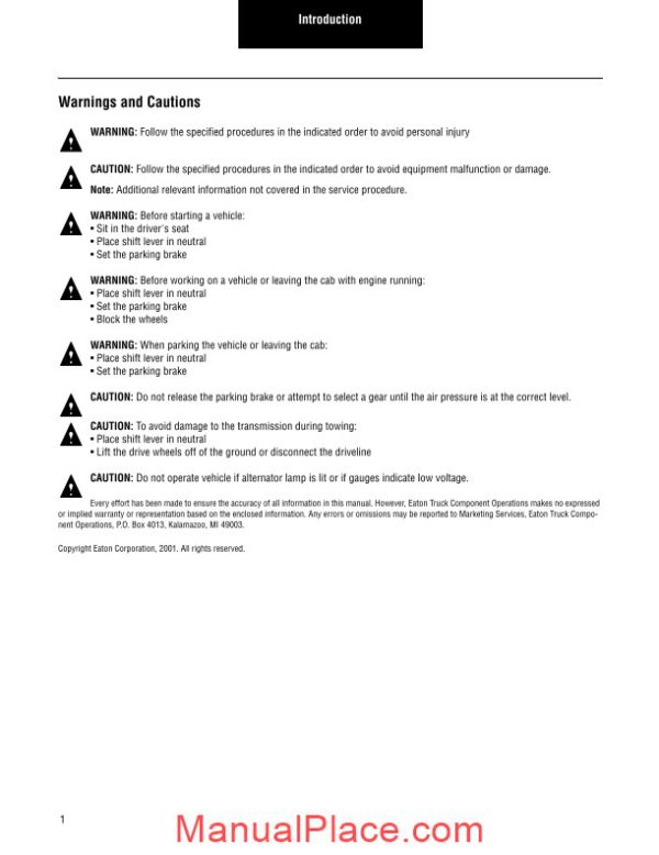 eaton fuller autoshift autoselect service manual trsm 0050 page 2