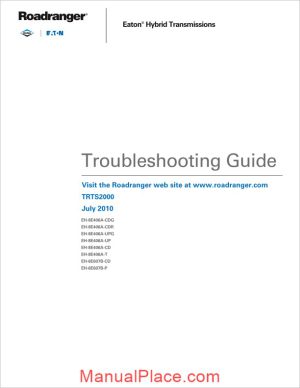 eaton fuller hybrid transmissions troubleshooting guide trts2000 page 1