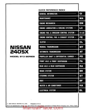 factory shop manual nissan 240sx 1990 page 1