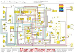 ferrari 246 gt e color wiring sheet page 1