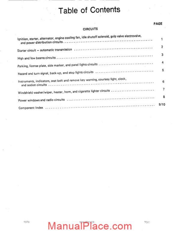 fiat 124 spider 1979 wiring diagrams page 2