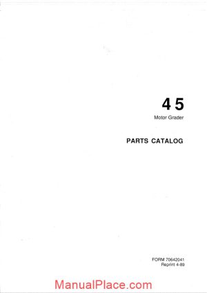 fiat allis 45 motor grader parts catalog page 1