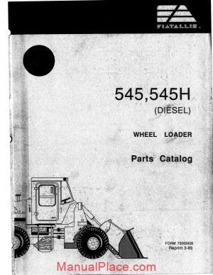 fiat allis 545 wheel loader parts catalog page 1