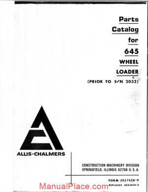 fiat allis 645 wheel loader parts catalog 16f17383 page 1