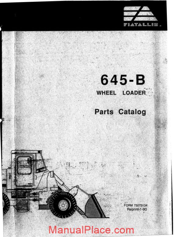 fiat allis 645b wheel loader parts catalog page 1