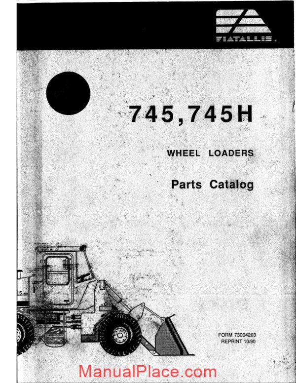 fiat allis 745 wheel loader parts catalog 16f17382 page 1