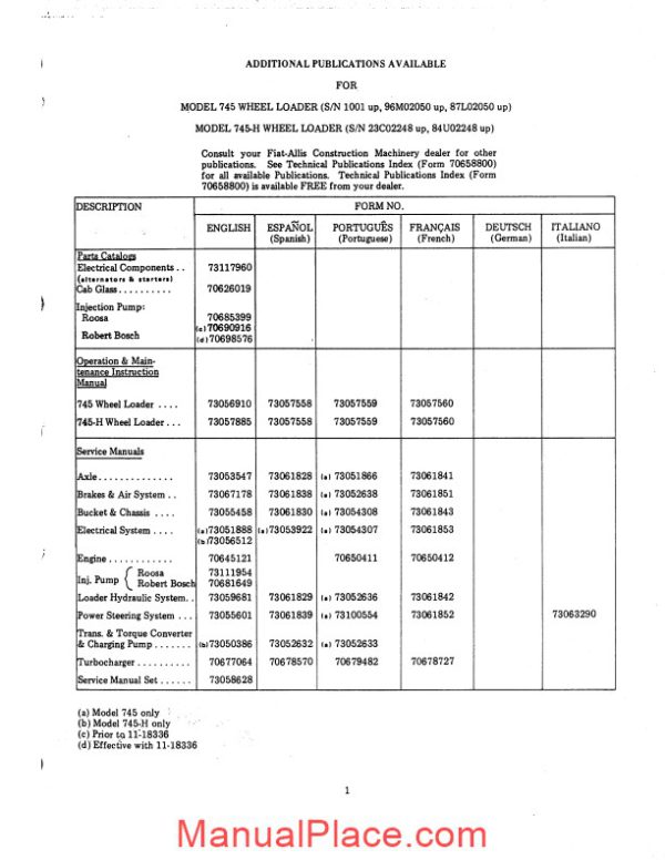 fiat allis 745 wheel loader parts catalog 16f17382 page 3