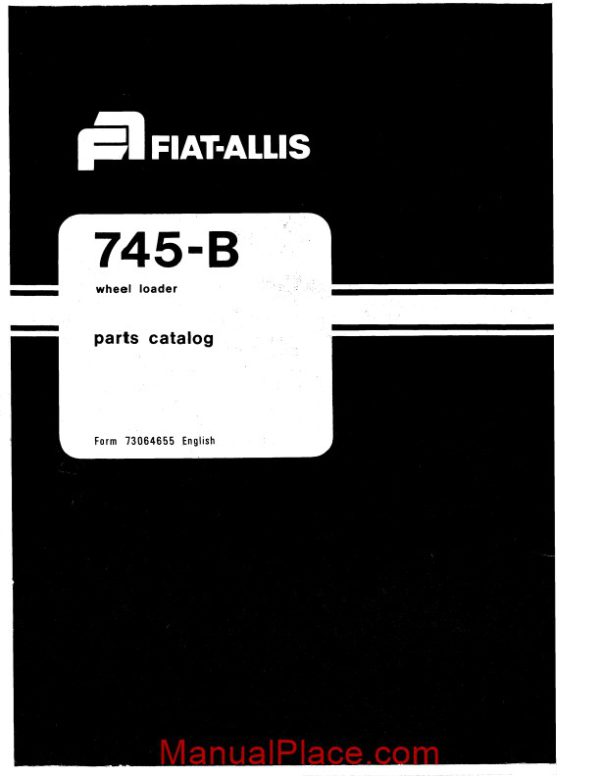 fiat allis 745b wheel loader parts catalog page 1